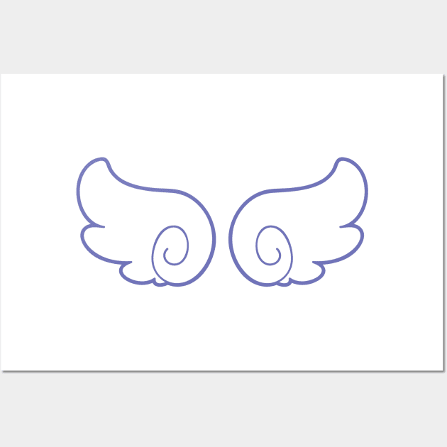 White and Blue Anime Wings Wall Art by saradaboru